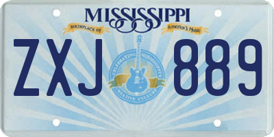 MS license plate ZXJ889