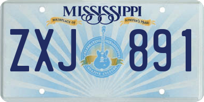 MS license plate ZXJ891