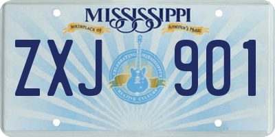 MS license plate ZXJ901