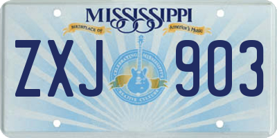 MS license plate ZXJ903