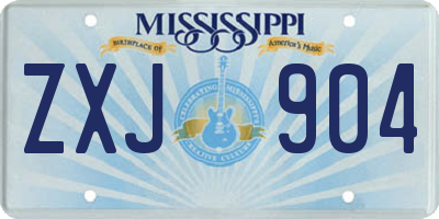 MS license plate ZXJ904