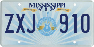 MS license plate ZXJ910