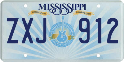 MS license plate ZXJ912