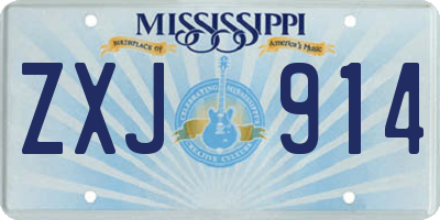 MS license plate ZXJ914