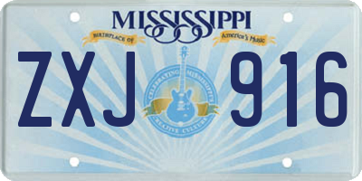 MS license plate ZXJ916