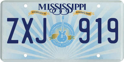 MS license plate ZXJ919