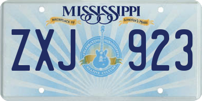 MS license plate ZXJ923
