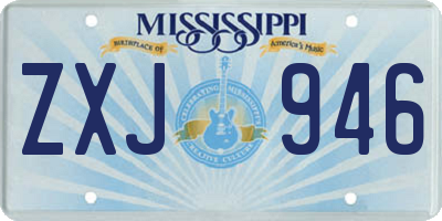 MS license plate ZXJ946