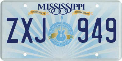 MS license plate ZXJ949