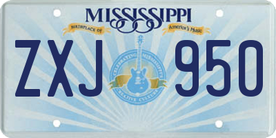 MS license plate ZXJ950