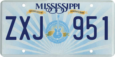 MS license plate ZXJ951