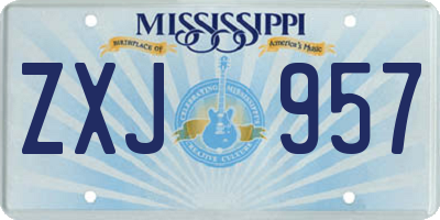 MS license plate ZXJ957