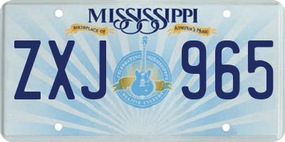 MS license plate ZXJ965