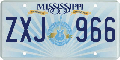 MS license plate ZXJ966