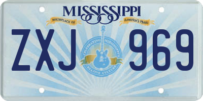 MS license plate ZXJ969