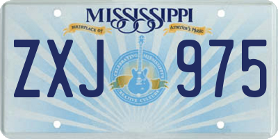MS license plate ZXJ975
