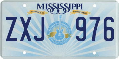 MS license plate ZXJ976