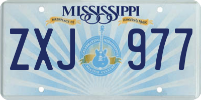 MS license plate ZXJ977