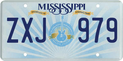 MS license plate ZXJ979