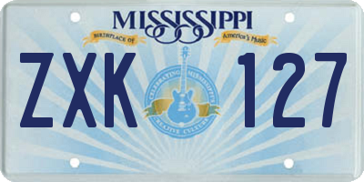 MS license plate ZXK127