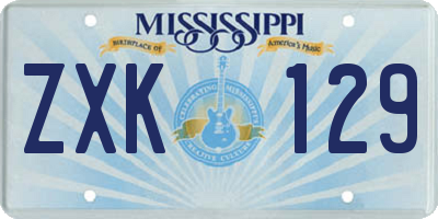 MS license plate ZXK129