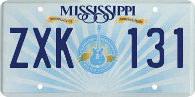 MS license plate ZXK131