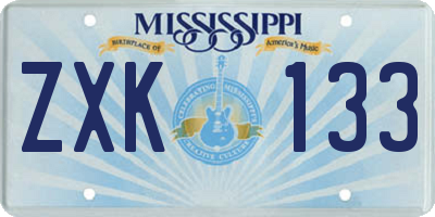 MS license plate ZXK133