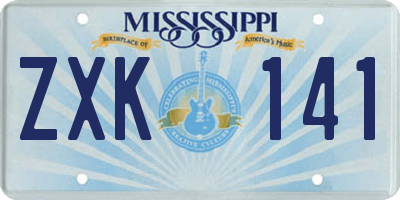 MS license plate ZXK141