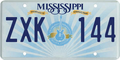 MS license plate ZXK144