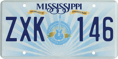 MS license plate ZXK146