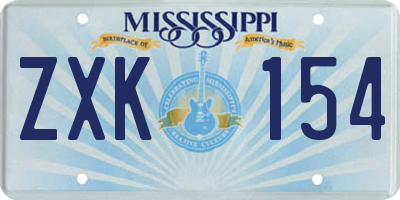 MS license plate ZXK154
