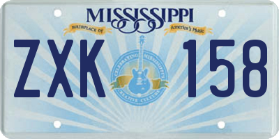 MS license plate ZXK158