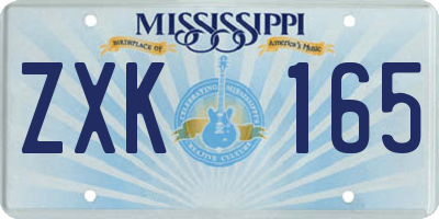 MS license plate ZXK165