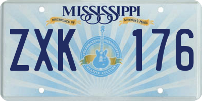 MS license plate ZXK176