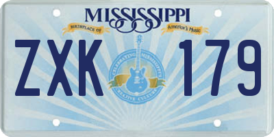 MS license plate ZXK179