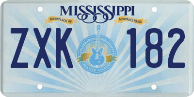 MS license plate ZXK182