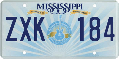 MS license plate ZXK184