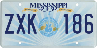 MS license plate ZXK186