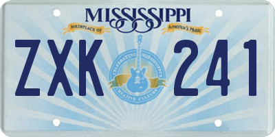 MS license plate ZXK241