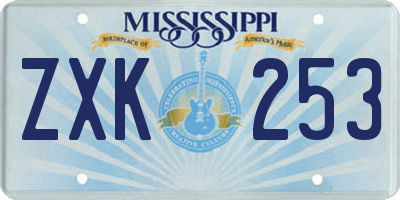 MS license plate ZXK253