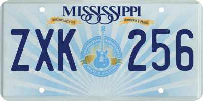 MS license plate ZXK256