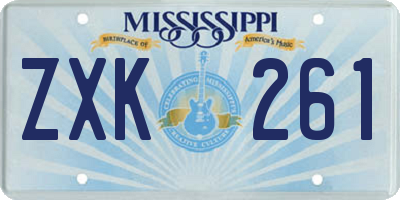 MS license plate ZXK261