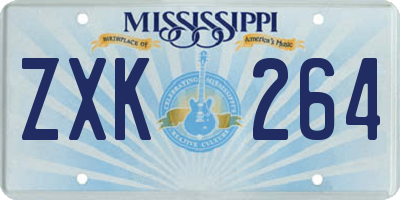 MS license plate ZXK264