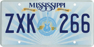 MS license plate ZXK266
