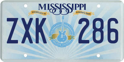 MS license plate ZXK286