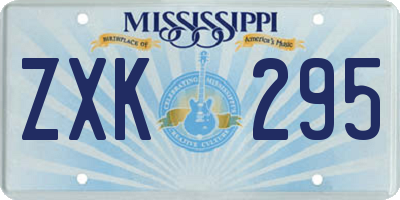 MS license plate ZXK295