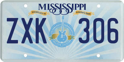 MS license plate ZXK306