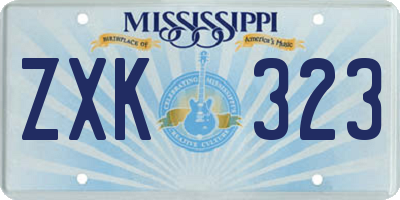 MS license plate ZXK323