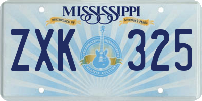 MS license plate ZXK325