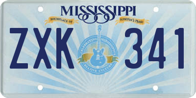 MS license plate ZXK341